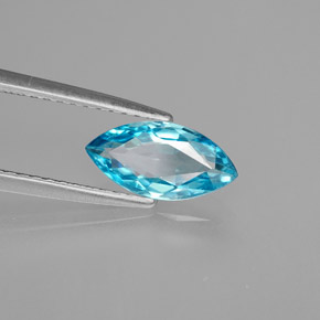 1.38 ct Blue Zircon Stone, Natural Zircon in Marquise Facet Shape for Sale