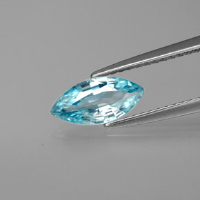 1.30 ct Blue Zircon Gemstone, Zircon Gem in Marquise Facet Shape for Sale.