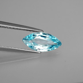 1.30 ct Blue Zircon Stone, Natural Zircon in Marquise Facet Shape for Sale