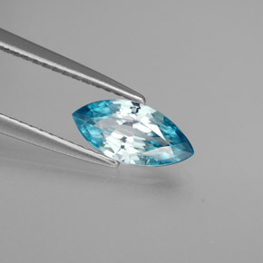 1.38 ct Blue Zircon Stone, Natural Zircon in Marquise Facet Shape for Sale
