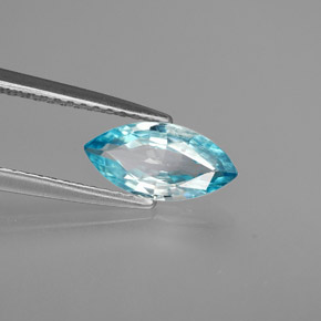 1.17 ct Blue Zircon Stone, Natural Zircon in Marquise Facet Shape for Sale