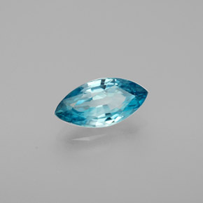 1.52 ct Blue Zircon Stone, Natural Zircon in Marquise Facet Shape for Sale