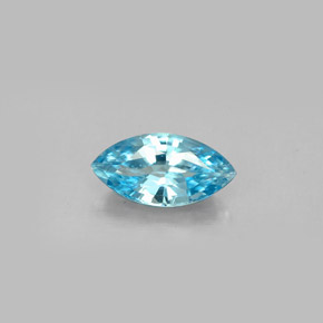 1.51 ct Blue Zircon Gemstone, Zircon Gem in Marquise Facet Shape for Sale.