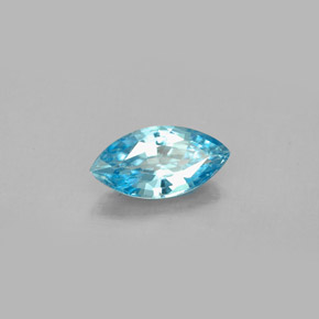 1.51 ct Blue Zircon Stone, Natural Zircon in Marquise Facet Shape for Sale