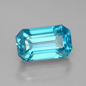 6.46 ct Blue Zircon Stone, Natural Zircon in Octagon Facet Shape for Sale