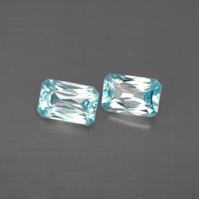 1.81 ct Blue Zircon Stone, Natural Zircon in Octagon / Scissor Cut Shape for Sale