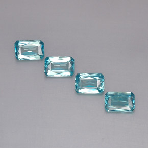 3.02 ct Blue Zircon Gemstone, Zircon Gem in Octagon / Scissor Cut Shape for Sale.