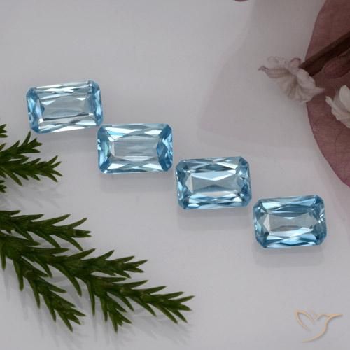 2.94 ct Blue Zircon, 5.8 x 4.1 mm Octagon Cut From Cambodia, Photo A