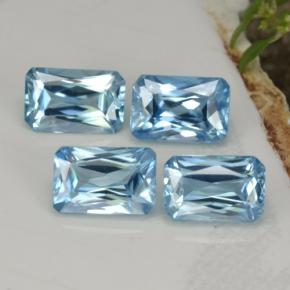 3.73 ctw Blue Zircon Gemstones, Zircon Gems in Octagon / Scissor Cut Shape for Sale.