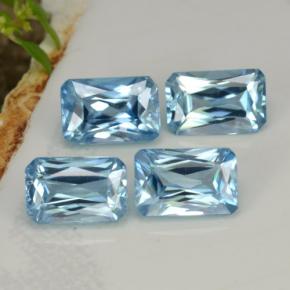 3.73 ctw Blue Zircon Stones, Natural Zircon in Octagon / Scissor Cut Shape for Sale