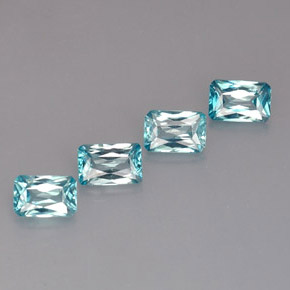 3.41 ctw Blue Zircon Stones, Natural Zircon in Octagon / Scissor Cut Shape for Sale