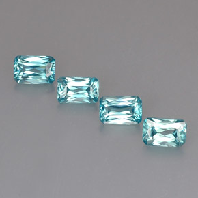 3.60 ct Blue Zircon Gemstone, Zircon Gem in Octagon / Scissor Cut Shape for Sale.