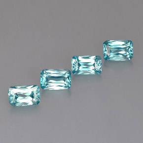 3.60 ct Blue Zircon Stone, Natural Zircon in Octagon / Scissor Cut Shape for Sale