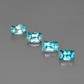 4.19 ct Blue Zircon Gemstone, Zircon Gem in Octagon / Scissor Cut Shape for Sale.