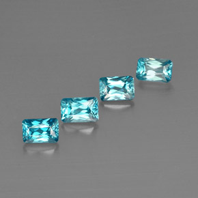 4.19 ct Blue Zircon Stone, Natural Zircon in Octagon / Scissor Cut Shape for Sale