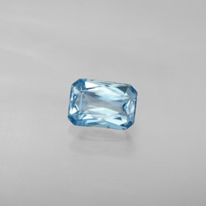 1.30 ct Blue Zircon Stone, Natural Zircon in Octagon / Scissor Cut Shape for Sale