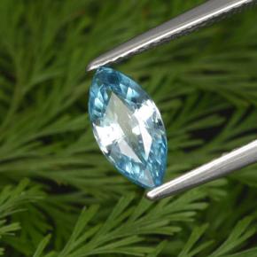 1.42 ct Blue Zircon Stone, Natural Zircon in Marquise Facet Shape for Sale