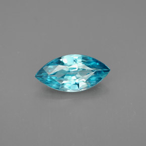1.51 ct Blue Zircon Gemstone, Zircon Gem in Marquise Facet Shape for Sale.