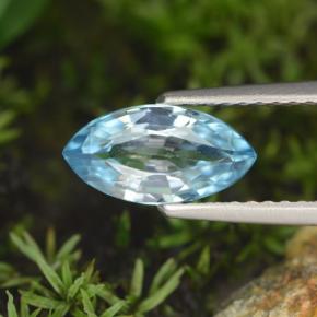 1.52 ct Blue Zircon Gemstone, Zircon Gem in Marquise Facet Shape for Sale.