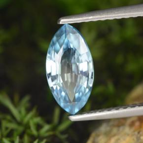 1.52 ct Blue Zircon Stone, Natural Zircon in Marquise Facet Shape for Sale