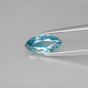 1.73 ct Blue Zircon Gemstone, Zircon Gem in Marquise Facet Shape for Sale.