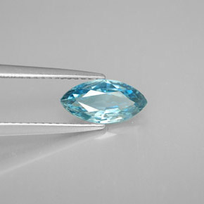 1.73 ct Blue Zircon Stone, Natural Zircon in Marquise Facet Shape for Sale