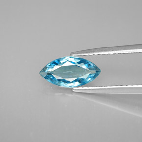 1.52 ct Blue Zircon Gemstone, Zircon Gem in Marquise Facet Shape for Sale.