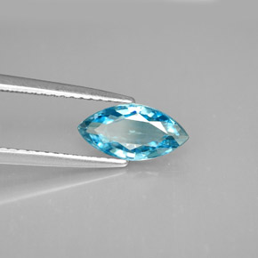 1.52 ct Blue Zircon Stone, Natural Zircon in Marquise Facet Shape for Sale