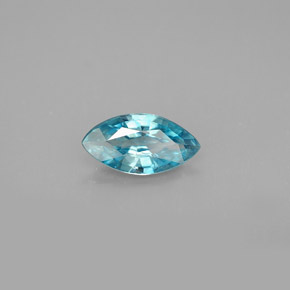 1.24 ct Blue Zircon Stone, Natural Zircon in Marquise Facet Shape for Sale