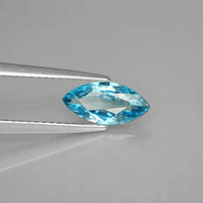 1.33 ct Blue Zircon Stone, Natural Zircon in Marquise Facet Shape for Sale
