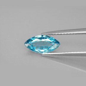 1.44 ct Blue Zircon Gemstone, Zircon Gem in Marquise Facet Shape for Sale.