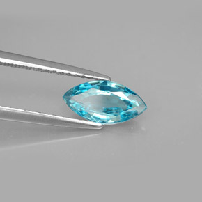 1.44 ct Blue Zircon Stone, Natural Zircon in Marquise Facet Shape for Sale