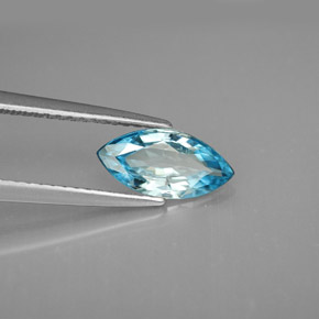 1.33 ct Blue Zircon Stone, Natural Zircon in Marquise Facet Shape for Sale