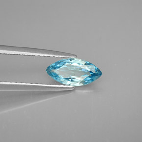1.13 ct Blue Zircon Stone, Natural Zircon in Marquise Facet Shape for Sale