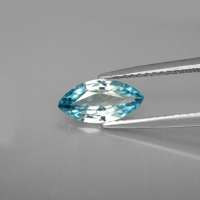 1.42 ct Blue Zircon Gemstone, Zircon Gem in Marquise Facet Shape for Sale.