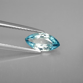1.42 ct Blue Zircon Stone, Natural Zircon in Marquise Facet Shape for Sale