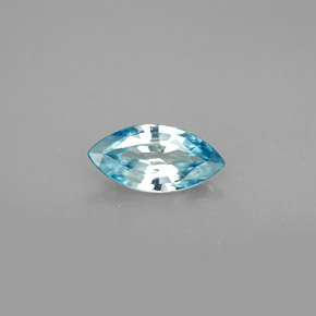 1.36 ct Blue Zircon Gemstone, Zircon Gem in Marquise Facet Shape for Sale.