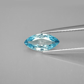 1.37 ct Blue Zircon Gemstone, Zircon Gem in Marquise Facet Shape for Sale.