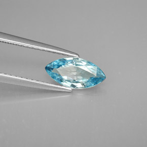1.37 ct Blue Zircon Stone, Natural Zircon in Marquise Facet Shape for Sale