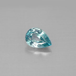 1.75 ct Blue Zircon Gemstone, Zircon Gem in Pear Facet Shape for Sale.