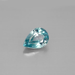 1.75 ct Blue Zircon Stone, Natural Zircon in Pear Facet Shape for Sale
