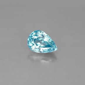 1.80 ct Blue Zircon Gemstone, Zircon Gem in Pear Facet Shape for Sale.