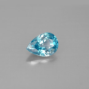 1.66 ct Blue Zircon Stone, Natural Zircon in Pear Facet Shape for Sale
