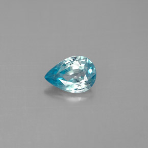 1.36 ct Blue Zircon Gemstone, Zircon Gem in Pear Facet Shape for Sale.