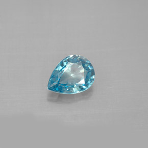 1.67 ct Blue Zircon Stone, Natural Zircon in Pear Facet Shape for Sale