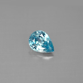 1.58 ct Blue Zircon Gemstone, Zircon Gem in Pear Facet Shape for Sale.