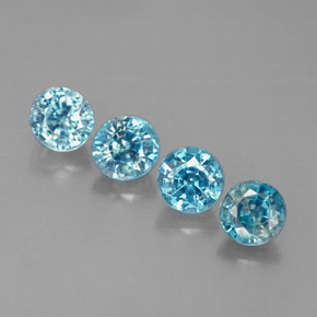 2.77 ct Blue Zircon Stone, Natural Zircon in Round Facet Shape for Sale