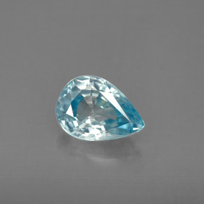 1.54 ct Blue Zircon Gemstone, Zircon Gem in Pear Facet Shape for Sale.