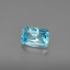 1.39 ct Blue Zircon Stone, Natural Zircon in Octagon / Scissor Cut Shape for Sale