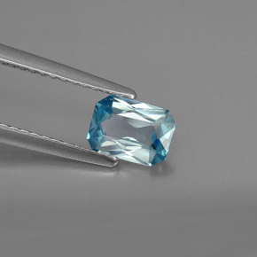 0.99 ct Blue Zircon Stone, Natural Zircon in Octagon / Scissor Cut Shape for Sale